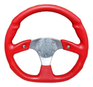 Volante Isotta Con Pulsador Y Cuero Rojo Italiano