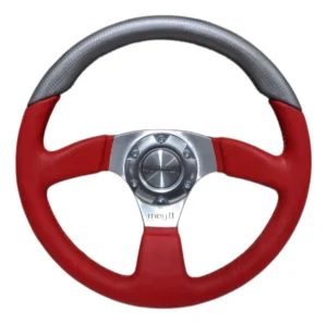 Volante Isotta Semil Fibra Y Cuero Rojo Italiano